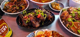 방송전에 친구랑 먹은거
