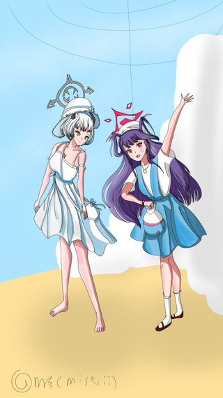 해변의 세나와 후우카