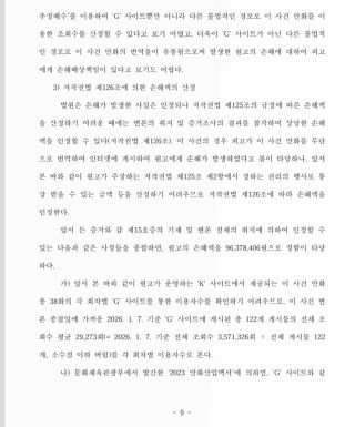고향최고 불법번역 1억 판결문 및 배상금 계산 근거