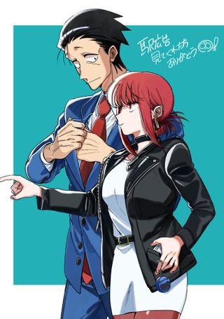 애니메이션 슈퍼 뒤에서 담배 피우는 두 사람 , 일본 지하철 광고중