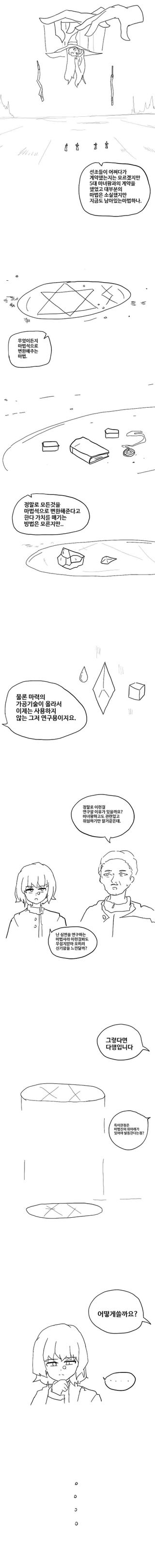 순애) 쓸모없는 물질변환 마법 만화 