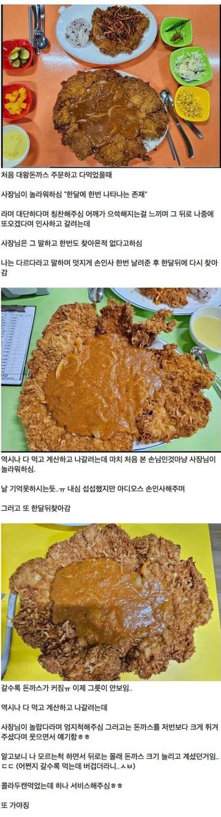 유머)갈수록 점점 커지는 목포 대왕돈까스집 jpg 
