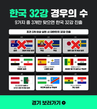 치지직 공식에서 띄운 월드컵 32강 빙고