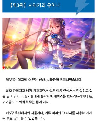 헤번레 전격문고 인기투표 결과