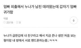 엄빠 외출한 사이 누나가 남친데려왔는데