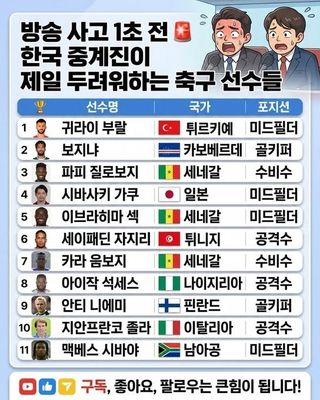 중계할때 가장 무서운 선수 모음