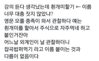 이름을 너무 대충 지은 동물