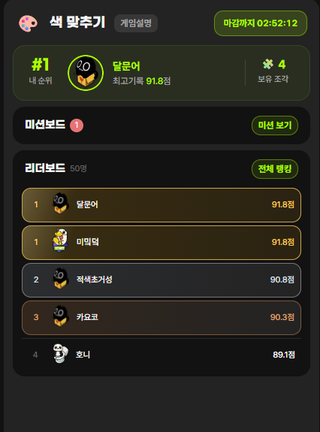 와 미니게임 1등!
