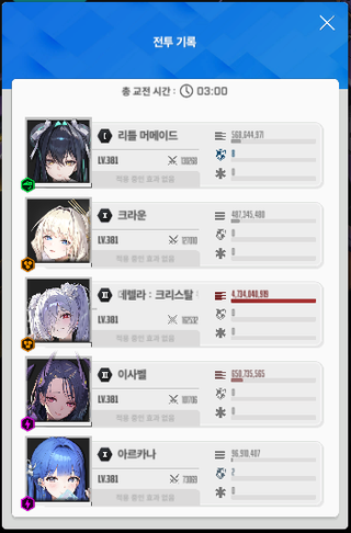 수신데 조합 실험