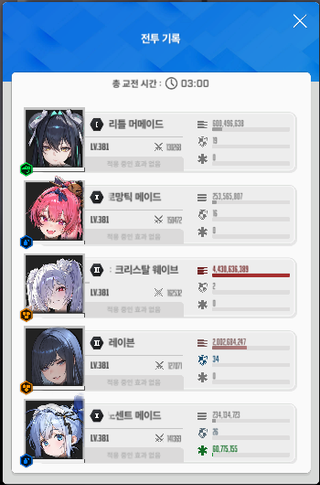 수신데 조합 실험