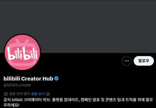 비리비리(BiliBili) 글로벌 공식 SNS 계정 개설