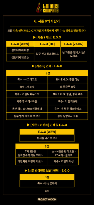 림버스 컴퍼니 시즌 8 : 푼크툼에 대한 안내