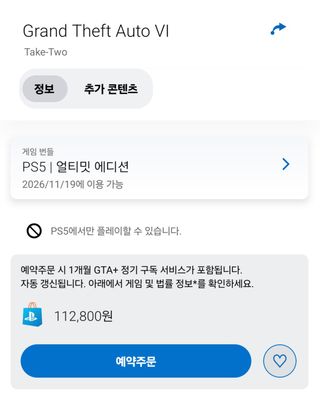 gta6 ps 스토어에 올라왔네