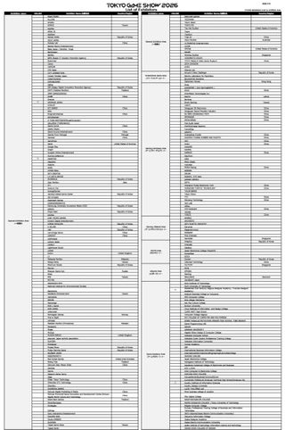 도쿄게임쇼 2026 (30주년) 출전작 목록