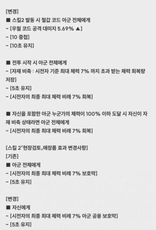 인게임공지)센티 애장품 스킬 조정 사전 안내