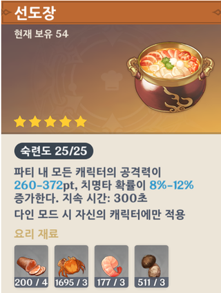 원신 초반 팁 스태미너 +음식 
