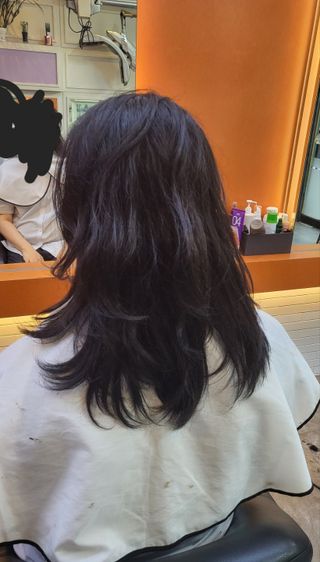 미역이라해서 작년 머리카락 길이 보여준다